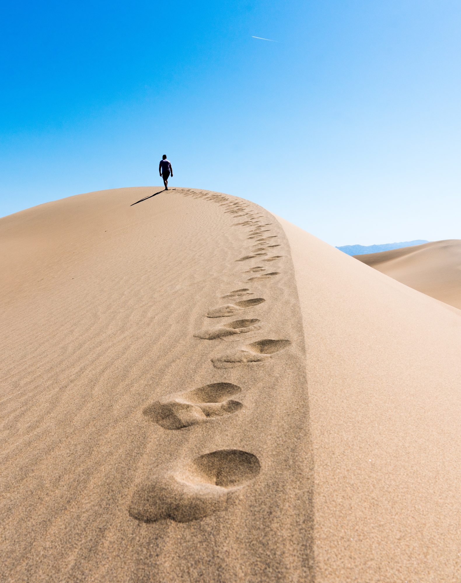 tracks in mesquite flat sand dunes in death valley national park photo by jake landon | photo by jake landon schwartz