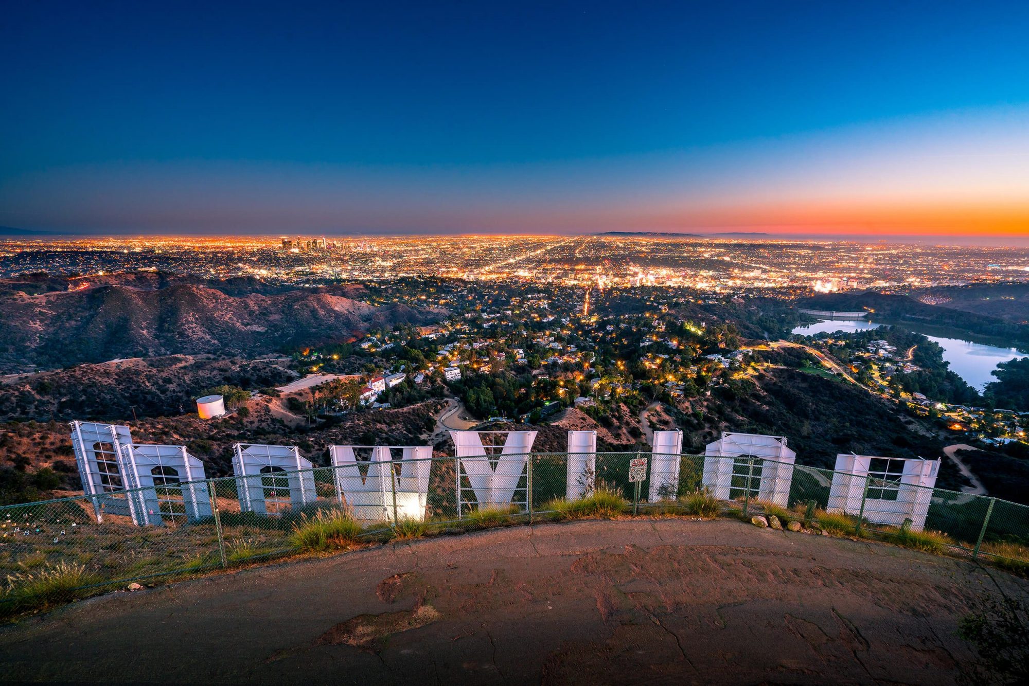 the hollywood sign at sunset in los angeles | photo by jake landon schwartz